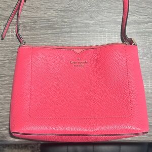 Kate Spade Vibrant Coral Pink File Crossbody Bag
